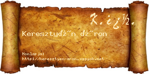 Keresztyén Áron névjegykártya