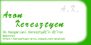 aron keresztyen business card